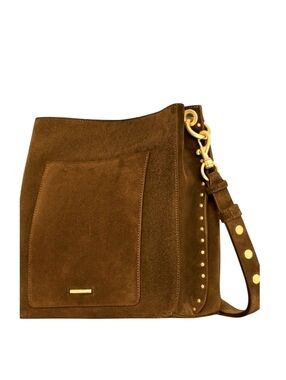 Rebecca Minkoff Purse Deerskin Leather Suede Shoulder Crossbody Bag Brown